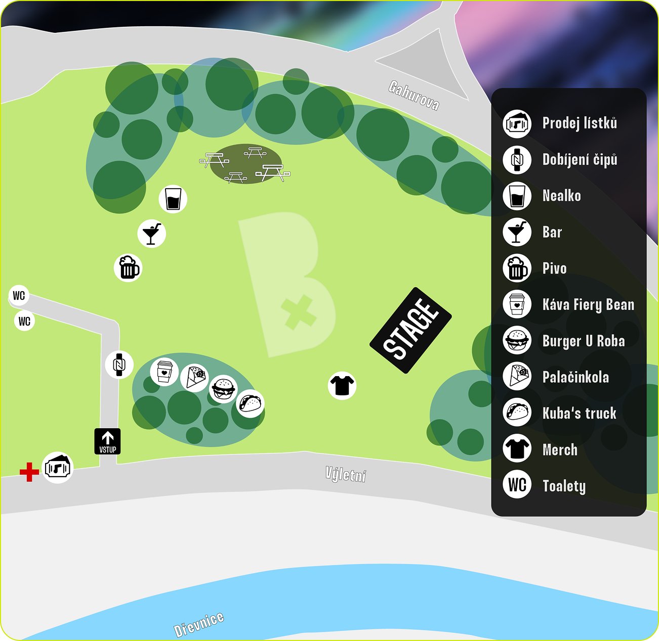 mapa příjezdu